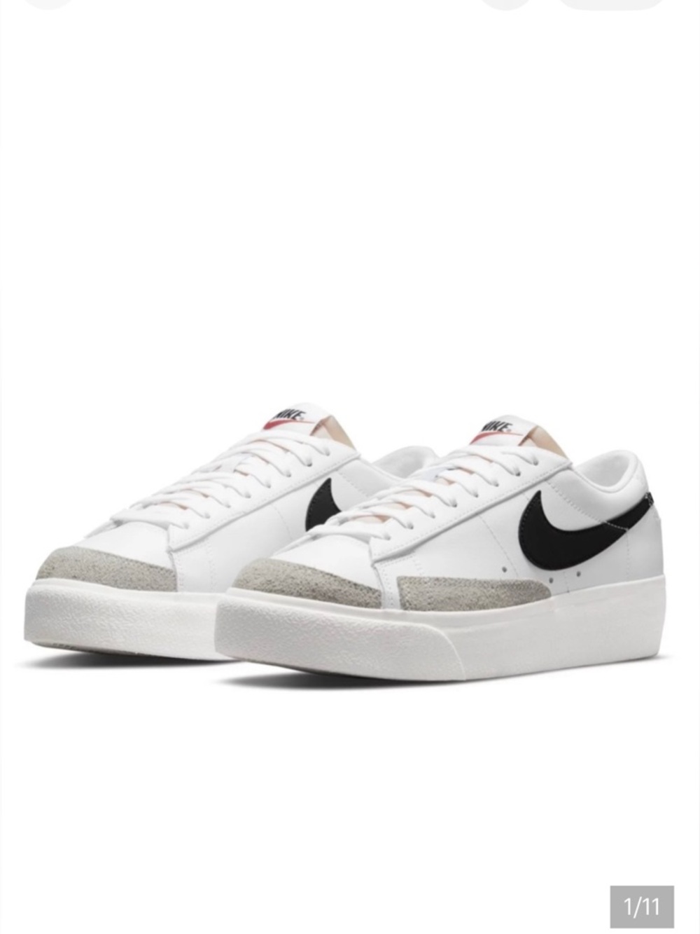 Nike Blazer Low Platform Sneaker - White, Black & Gray